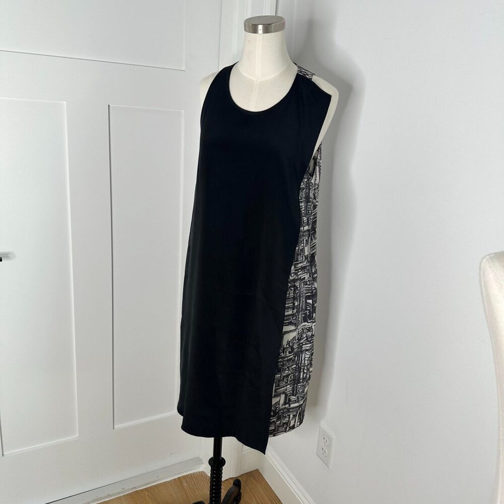 3.1 Phillip Lim Black Silk Shift Architectural Print Dress – Size 2